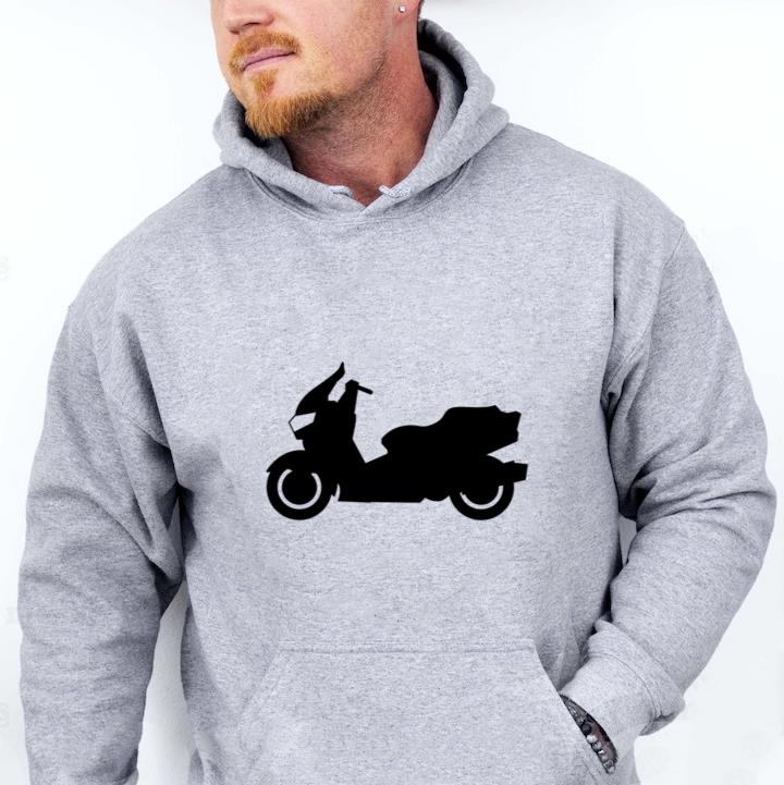 Motor Scooter Motorcycle Vehicle Silhouette Hoodie - Image 3