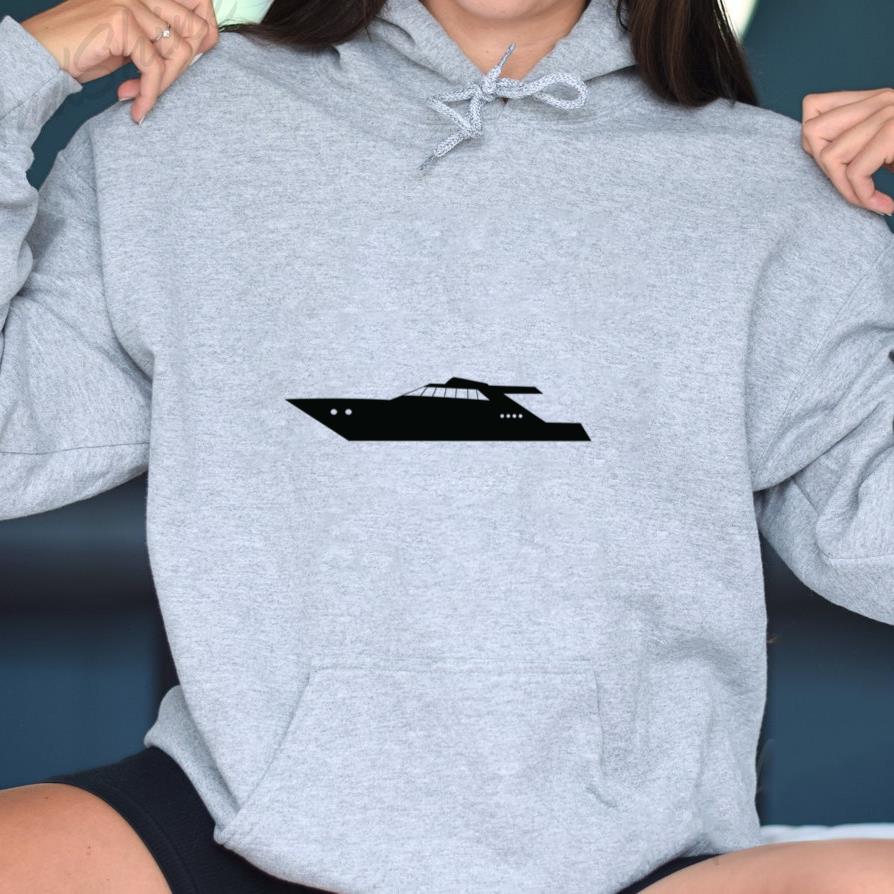 Motor Yacht Ship Silhouette Hoodie