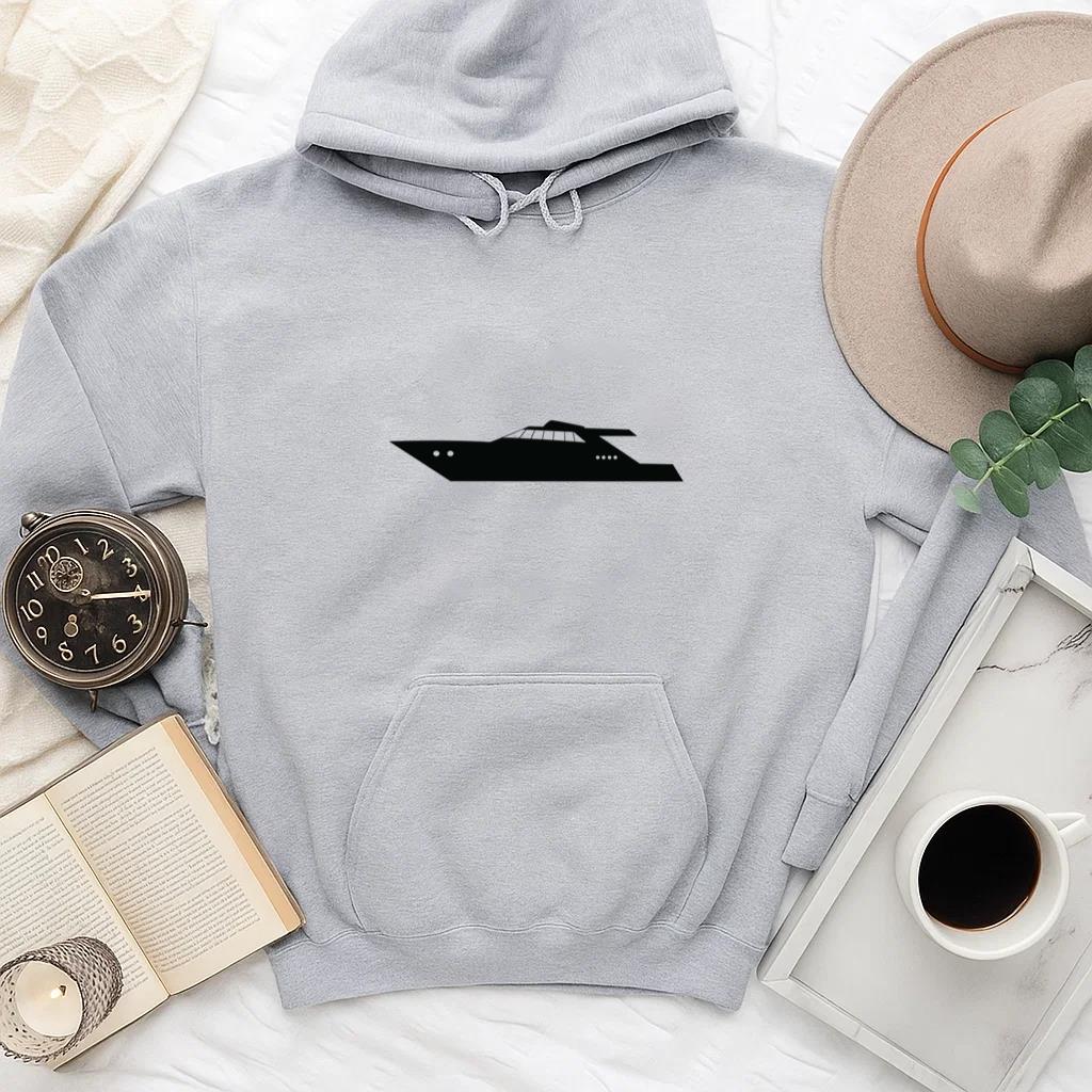 Motor Yacht Ship Silhouette Hoodie - Image 4
