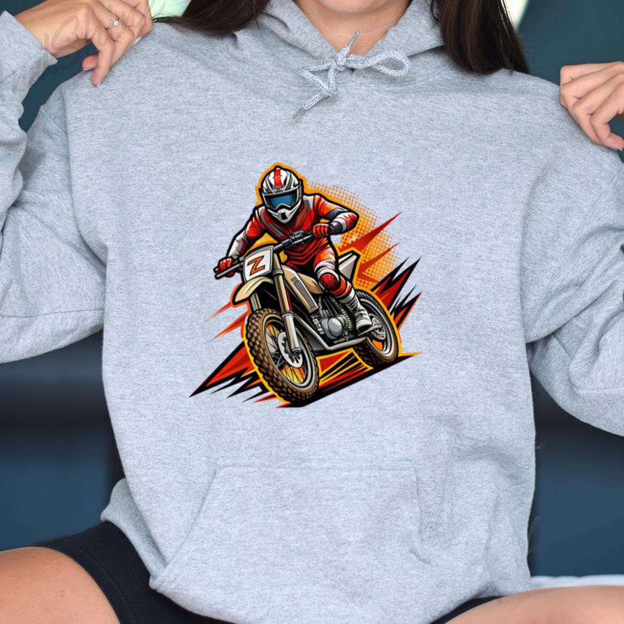 Nature Motorbike Focused Edgy Hoodie