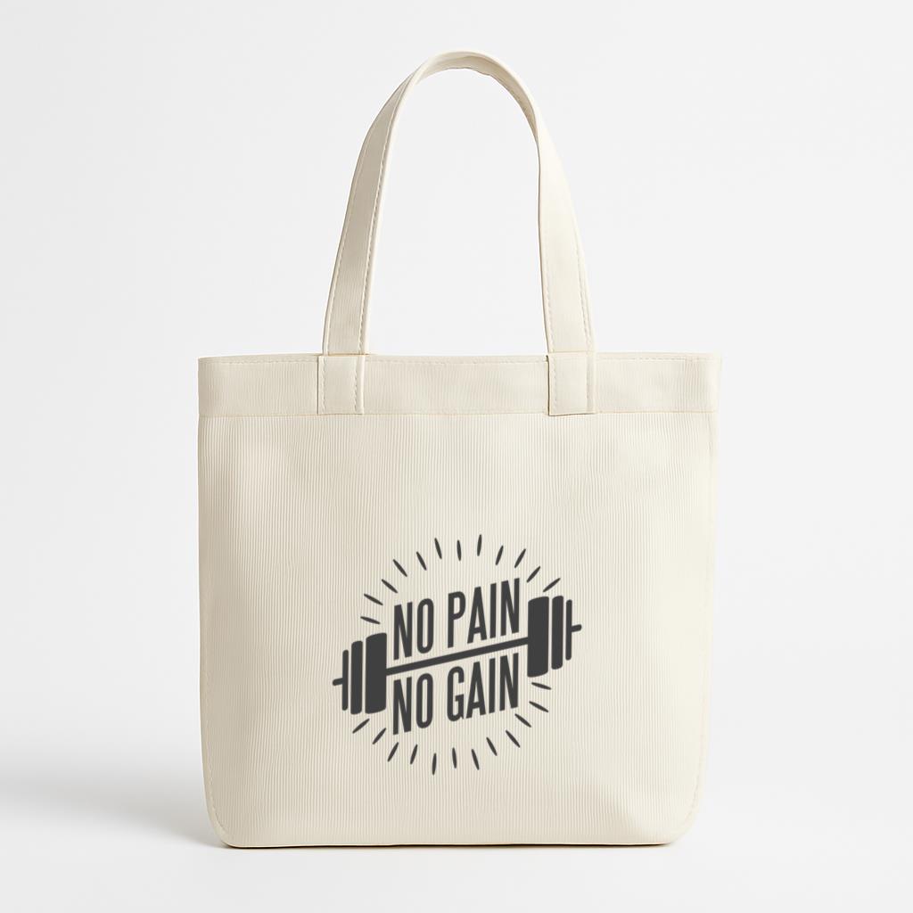 No Pain No Gain Logo Canvas Tote Bag
