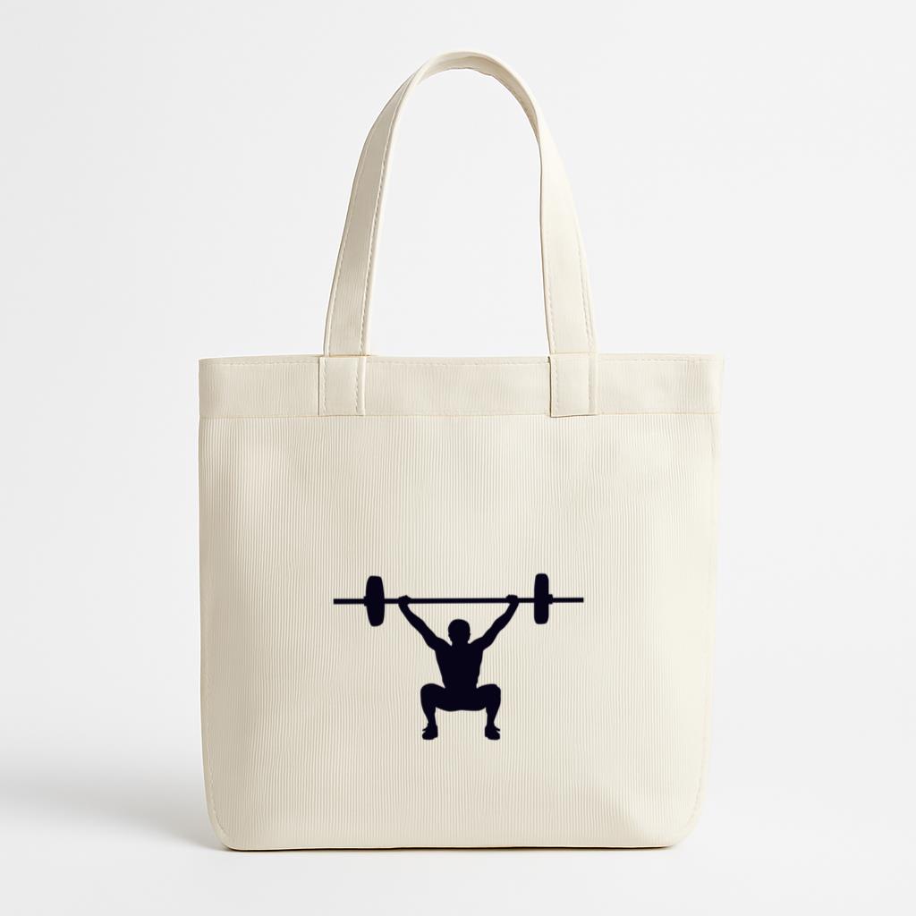 Overhead Squat Crossfit Silhouette Canvas Tote Bag
