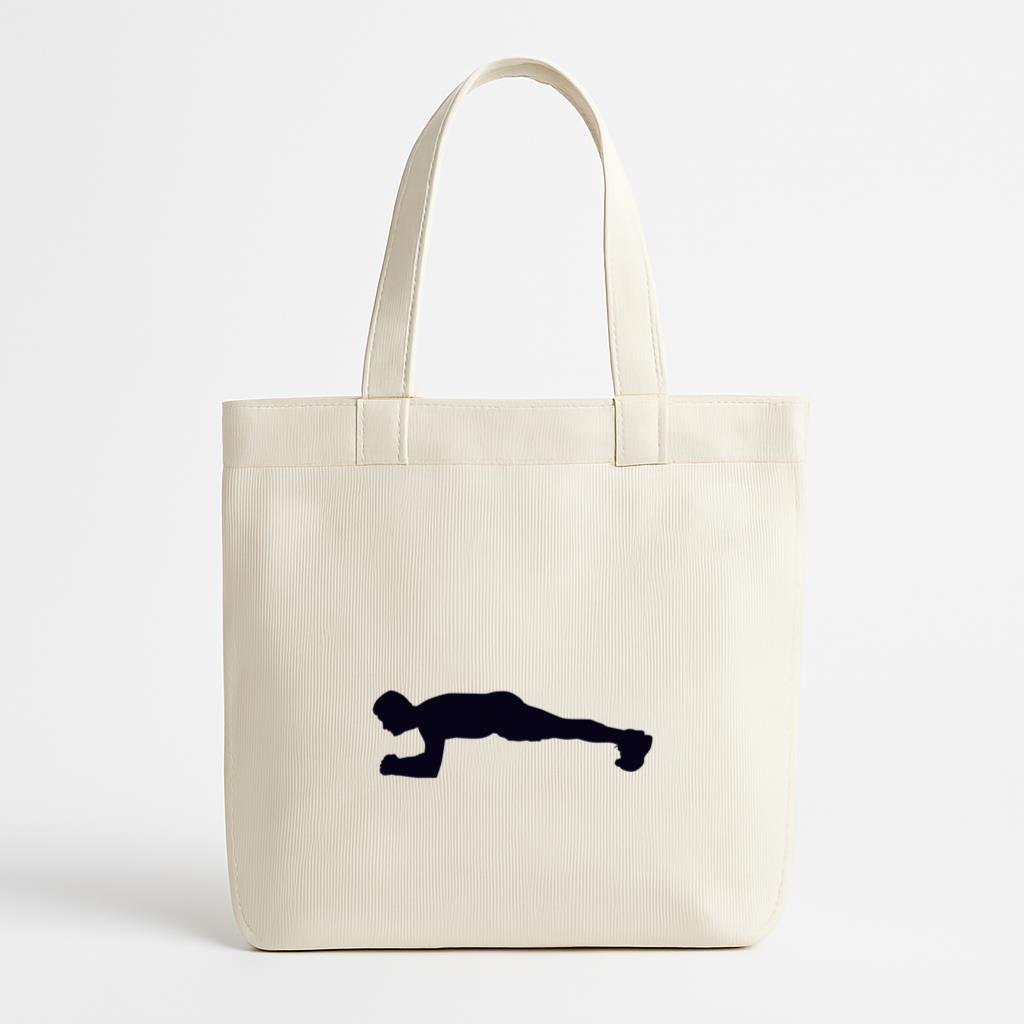 Plank Crossfit Silhouette Canvas Tote Bag