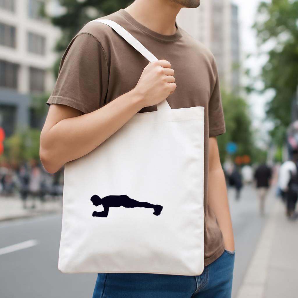Plank Crossfit Silhouette Canvas Tote Bag - Image 4