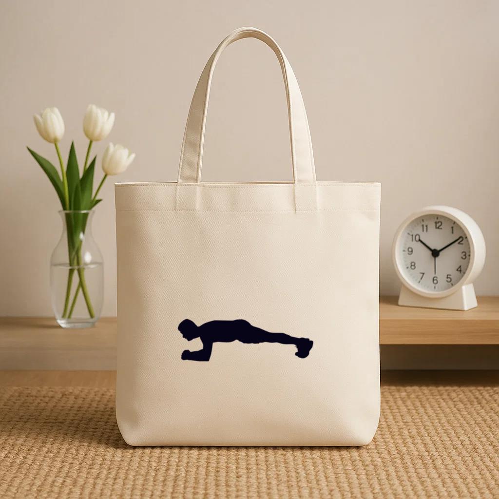 Plank Crossfit Silhouette Canvas Tote Bag - Image 2