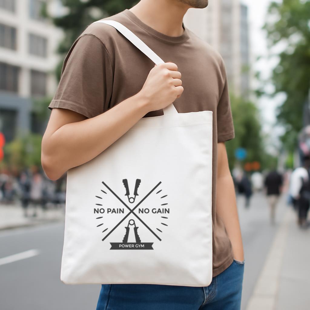 Power Gym Logo Canvas Tote Bag - Image 4