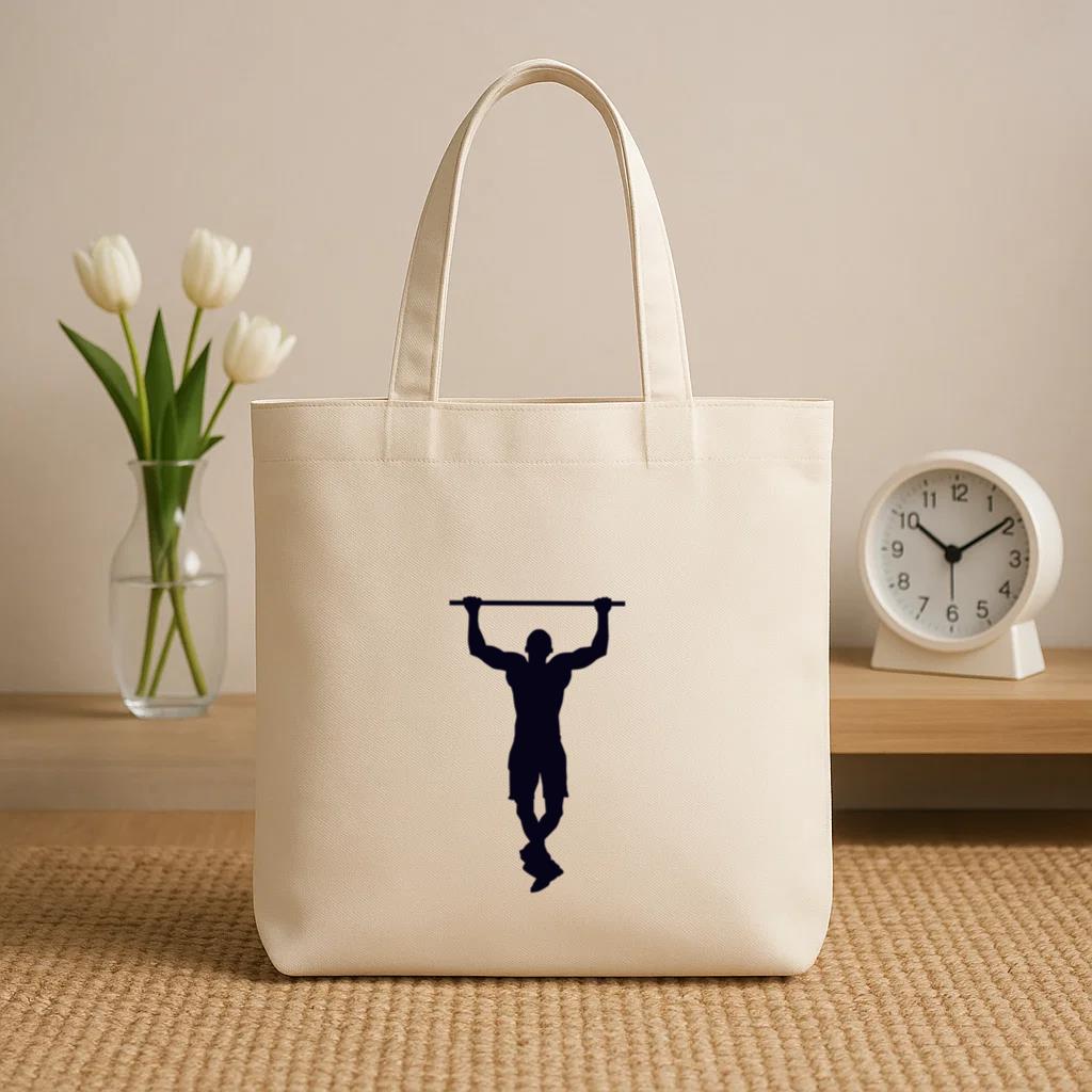 Pull Up Crossfit Silhouette Canvas Tote Bag - Image 2
