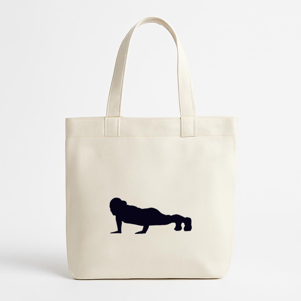 Push Up Crossfit Silhouette Canvas Tote Bag