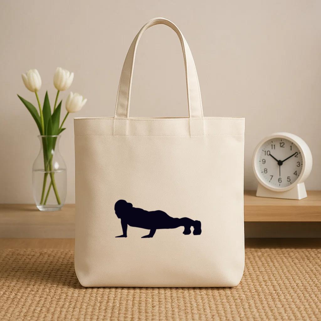 Push Up Crossfit Silhouette Canvas Tote Bag - Image 2
