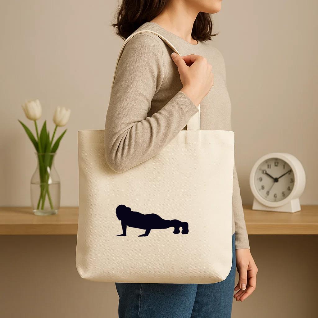 Push Up Crossfit Silhouette Canvas Tote Bag - Image 3