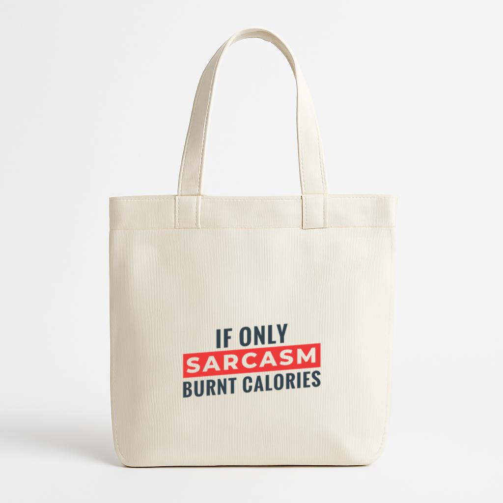 Sarcasm Burnt Calories Workout Phrase Canvas Tote Bag