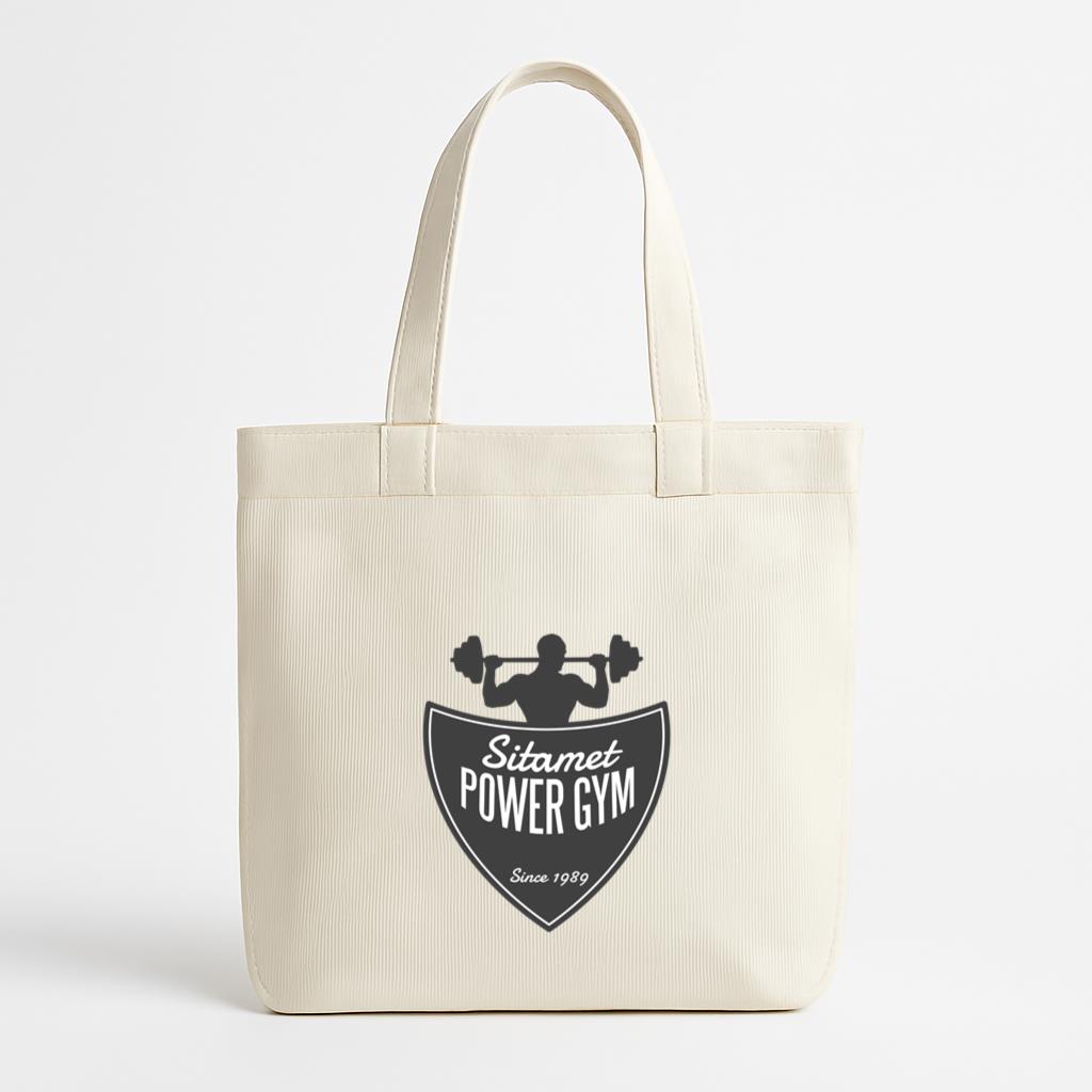 Sitamet Power Gym Logo Canvas Tote Bag