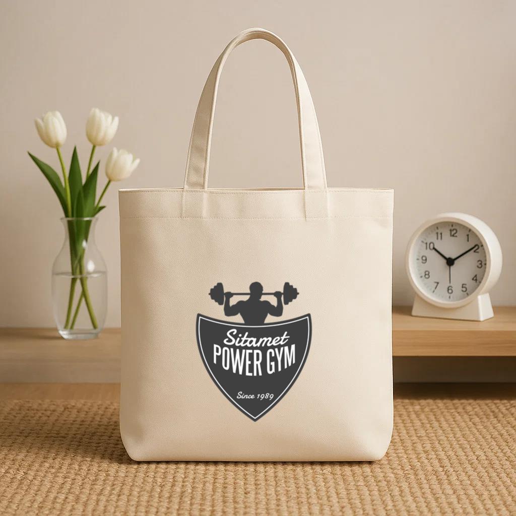 Sitamet Power Gym Logo Canvas Tote Bag - Image 2