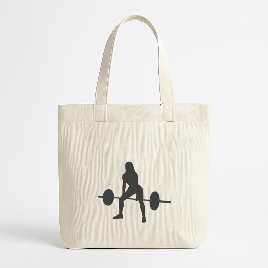 Woman Bent Over Row Silhouette Canvas Tote Bag