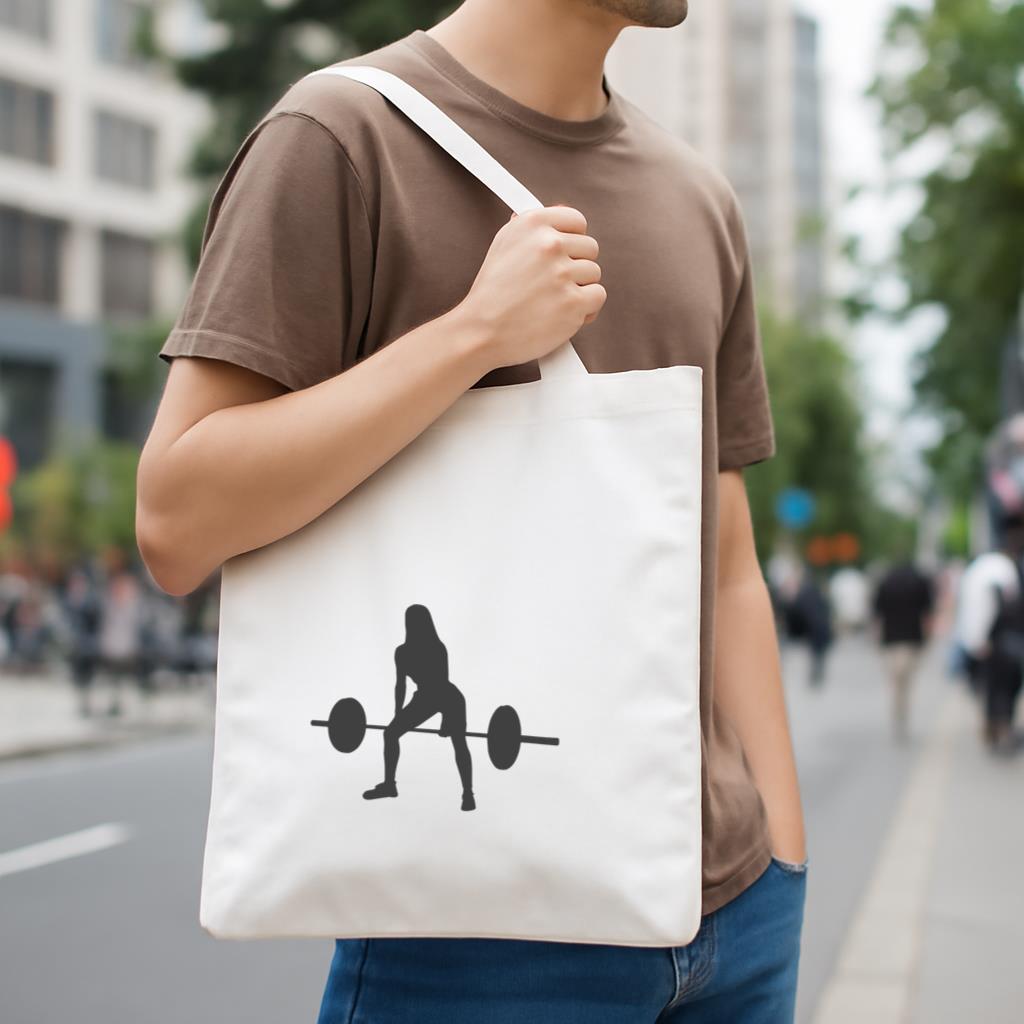 Woman Bent Over Row Silhouette Canvas Tote Bag - Image 4