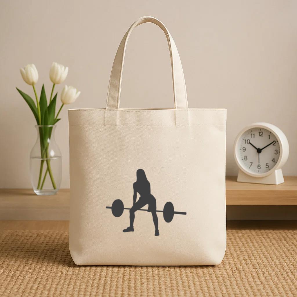 Woman Bent Over Row Silhouette Canvas Tote Bag - Image 2